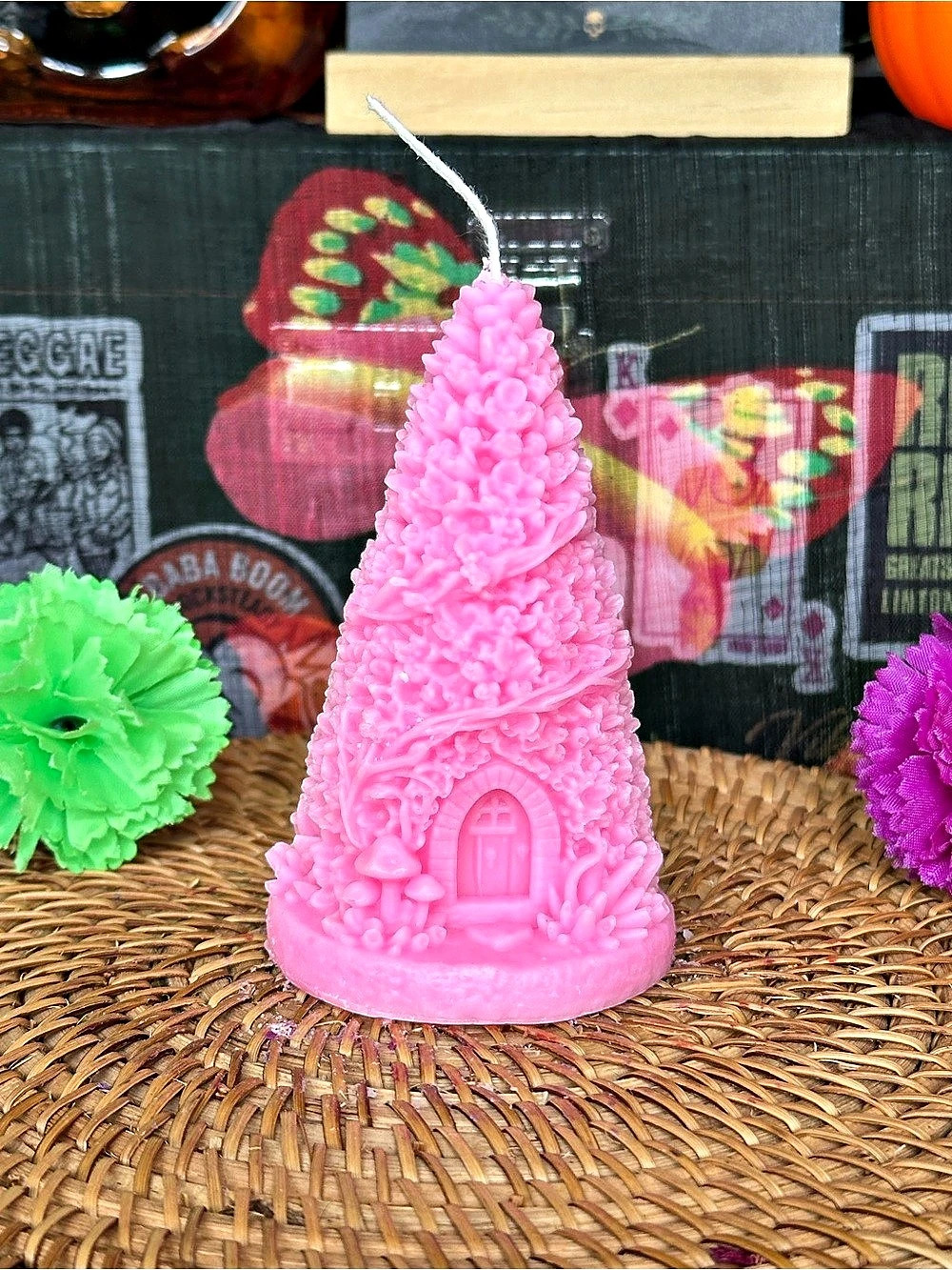Enchanted Fairy Tree House Candle – Pink